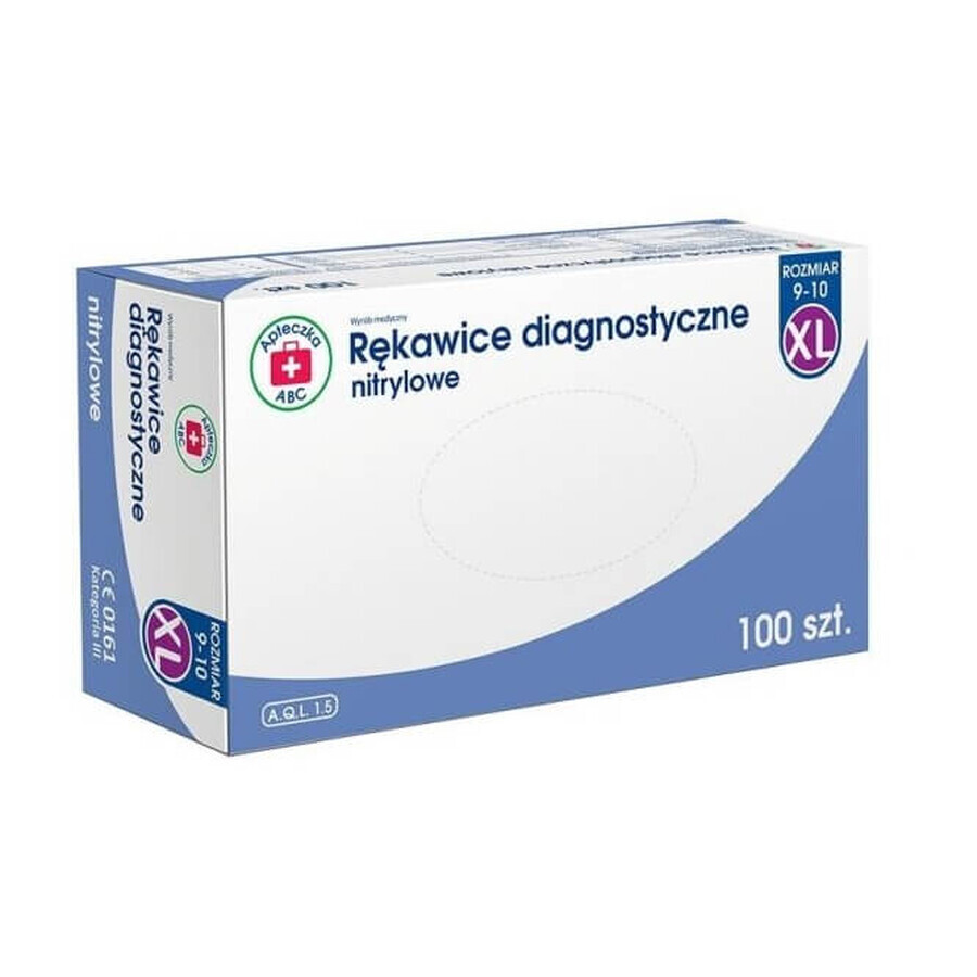 Botiquín ABC Diagnostic guantes de nitrilo talla XL, 100 unidades