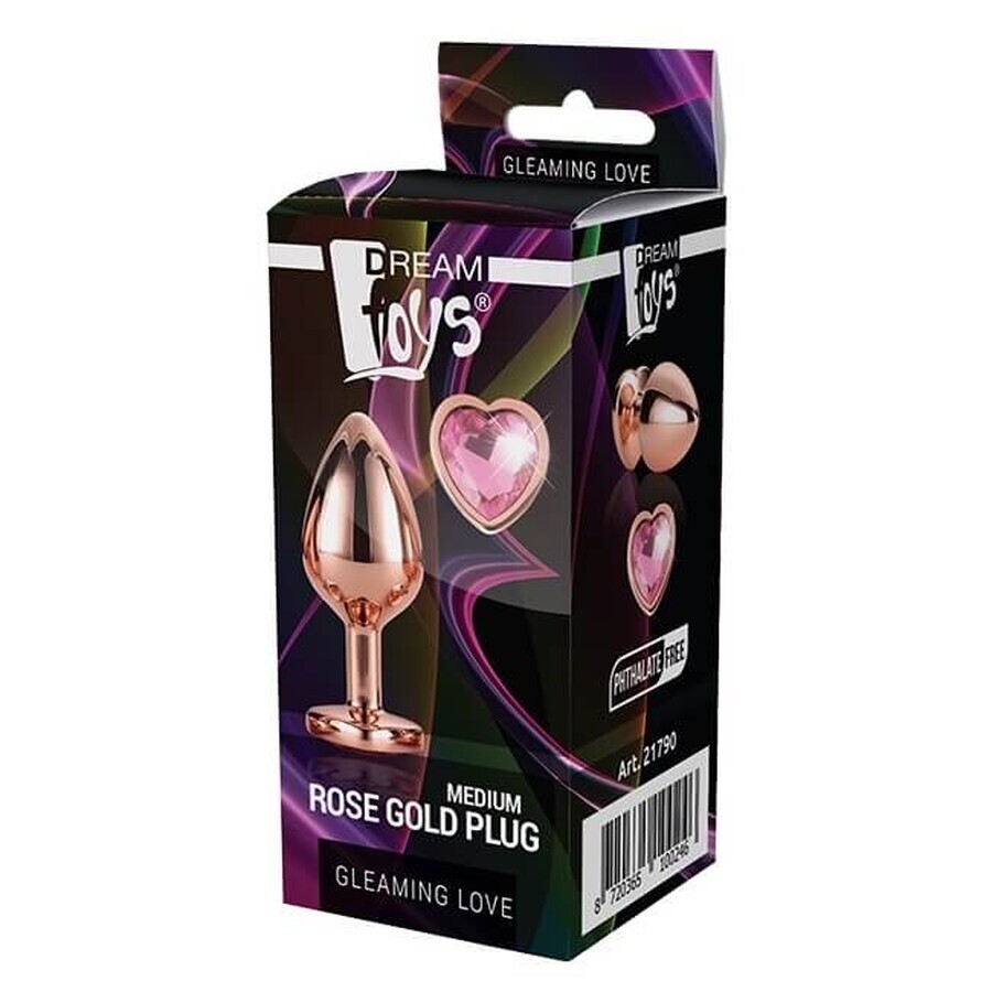 Dream Toys Gleaming Love Rose Gold Anal Plug Medium