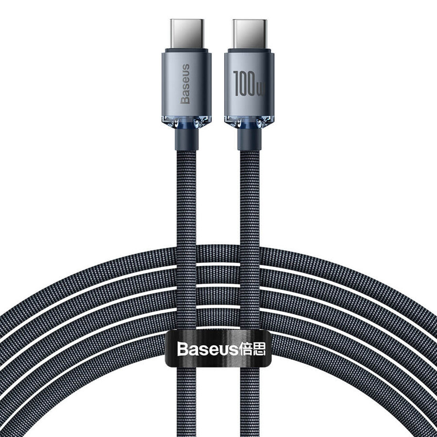Câble Baseus CAJY000701 USB-C - USB-C PD 100W 5A 480Mb/s 2m - noir