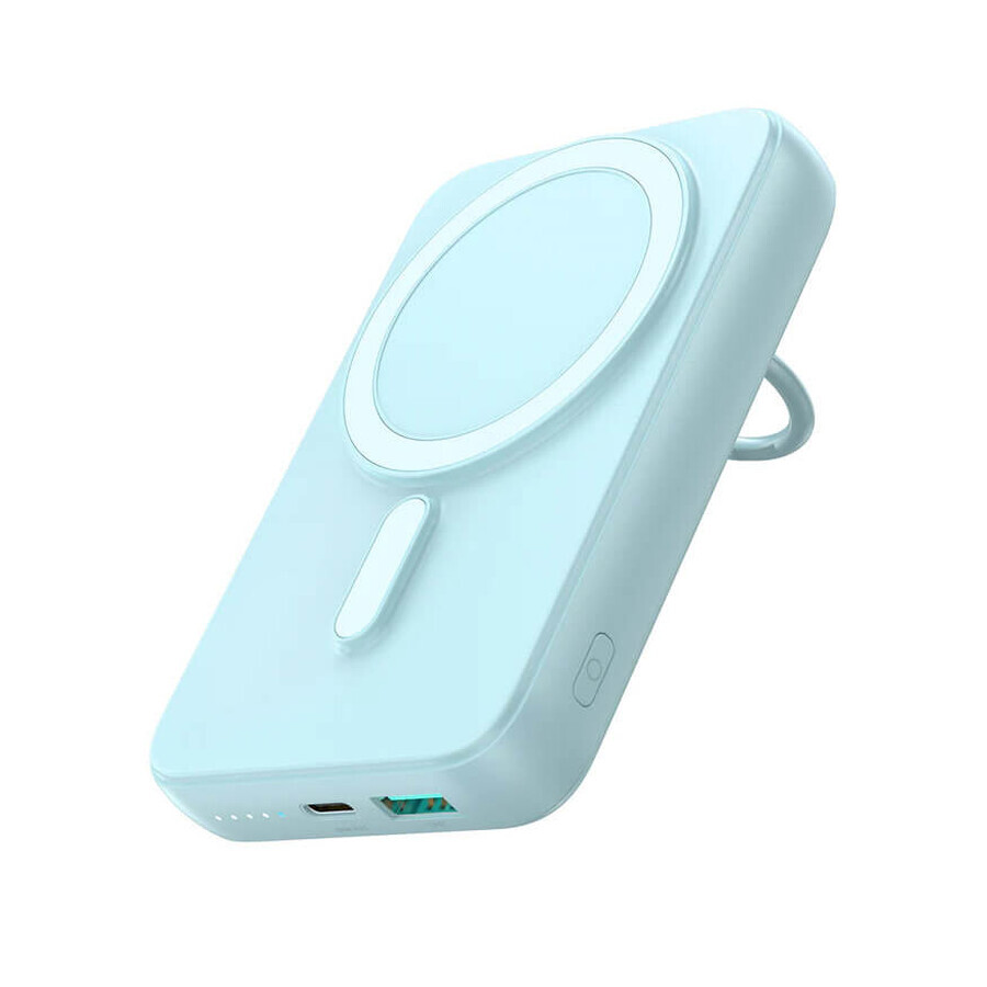 Joyroom 10000mAh powerbank wireless JR-W050 20W MagSafe cu suport + cablu USB-C - albastru