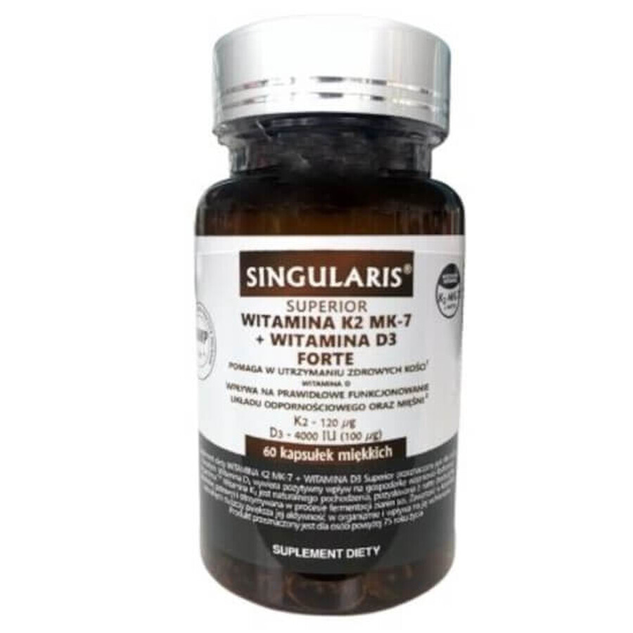 Singularis Superior Vitamin K2 120 ug + D3 4000 IU Forte, 60 capsules