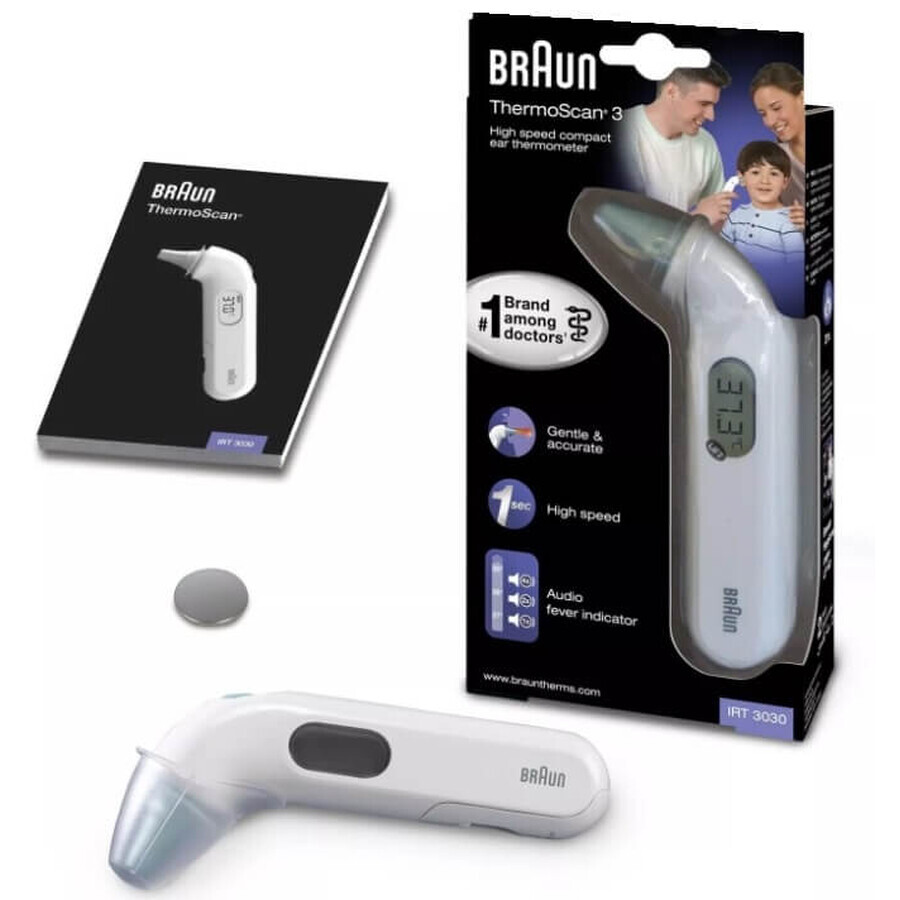 Ear thermometer, Braun IRT3030 Thermoscan 3, 1 piece