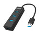 Unitek, Hub 4x USB 3.0; BC1,2; Schwarz