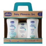 Chicco Baby Moments loción de baño, 200 ml + champú, 200 ml + agua de colonia, 100 ml