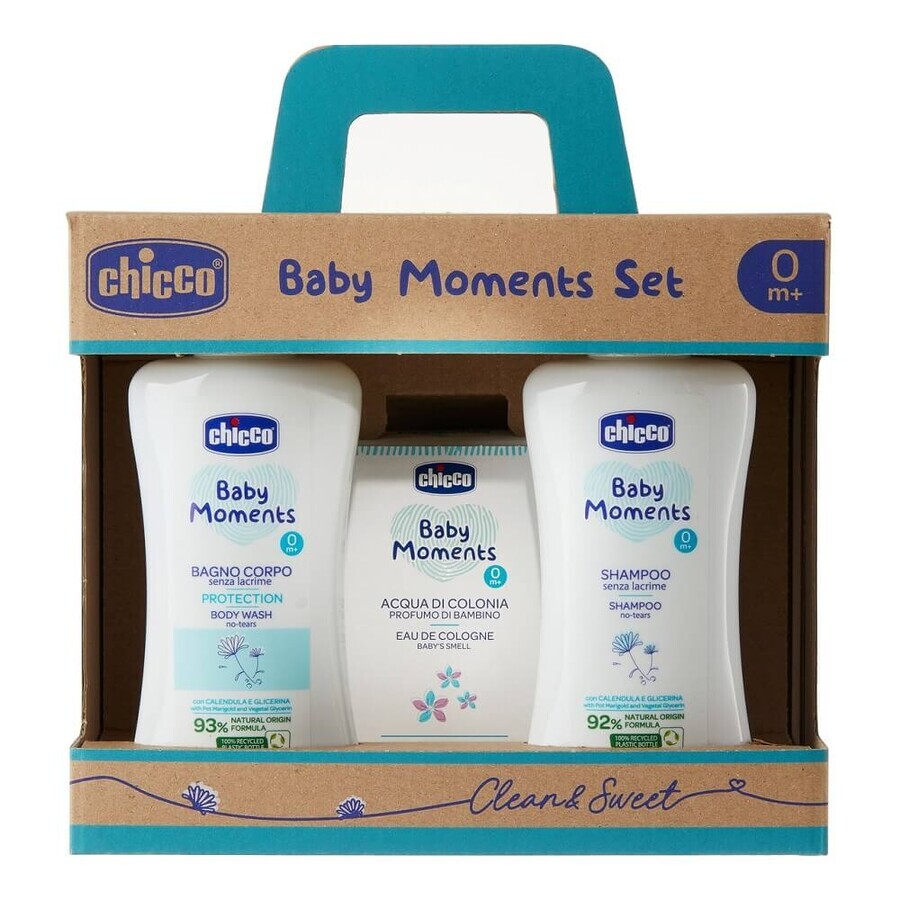 Comprar Chicco Baby Moments loción de baño, 200 ml + champú, 200 ml + agua de colonia, 100 ml Chicco Baby Moments loción de baño, 200 ml + champú, 200 ml + agua de colonia, 100 ml