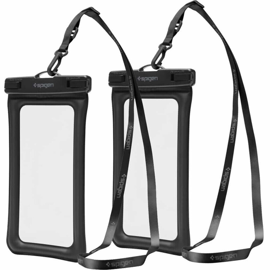 Spigen Aqua Shield A610 waterdichte drijvende hoes - zwart 2 stuks.