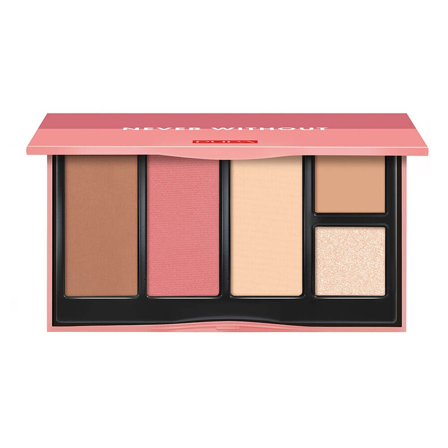 Pupa Milano Never Without All In One Paleta de Maquillaje Facial 002 Piel Media, 15,2 g