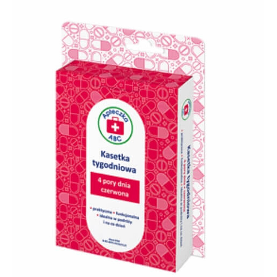 ABC First Aid Kit Weekly case 4 times of day red, 1 piece
