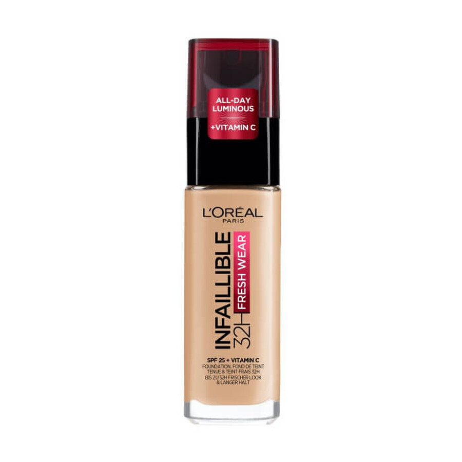 L'Oreal Paris Infallible 32H Fresh Wear Foundation Fondotinta viso a lunga tenuta 120 Vaniglia, 30 ml