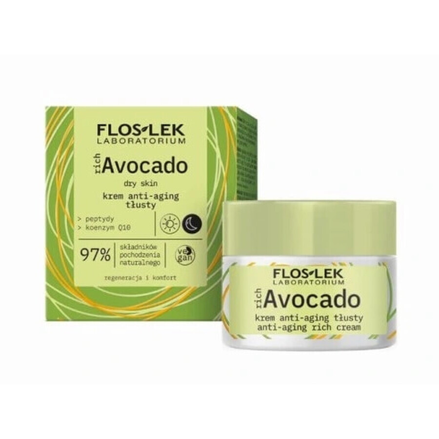 Flos-Lek Rijke Avocado Dag- & Nachtcrème, 50 ml
