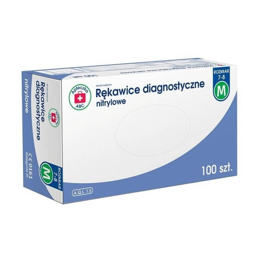 Buy ABC First Aid Kit Nitrile diagnostic gloves size M, 100 pieces ABC First Aid Kit Nitrile diagnostic gloves size M, 100 pieces