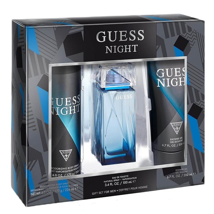 Cumpără Guess Night Men Set Apă de toaletă, 100 ml + Gel de duș, 200 ml + Deodorant spray, 226 ml Guess Night Men Set Apă de toaletă, 100 ml + Gel de duș, 200 ml + Deodorant spray, 226 ml