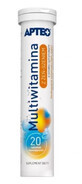 Apteo Multivitamine cu ginseng aromă de lăm&#226;ie, 20 comprimate efervescente