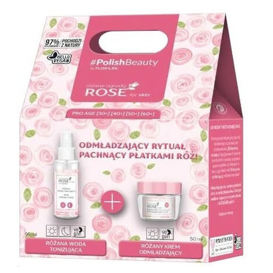 Flos-Lek, Rose For Skin Set Creme 50 ml + Tonic Water 95 ml