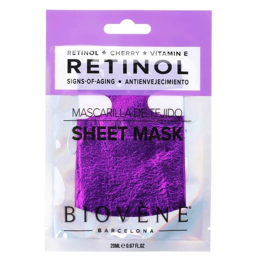 Boutique Biovene Retinol Signs-of-Aging Sheet Mask au rétinol et à la vitamine E, 20 ml Biovene Retinol Signs-of-Aging Sheet Mask au rétinol et à la vitamine E, 20 ml