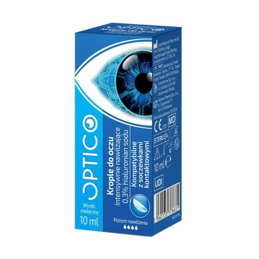 Optico Intensive Moisturizing Eye Drops, 10 ml