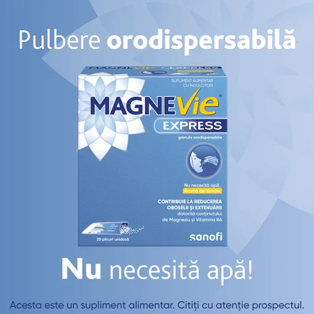 MagneVie Express, 150 mg Magnesium + 0,7 mg Vitamin B6, zusätzliche Energie, wasserlose Verabreichung, 2x20 Beutel