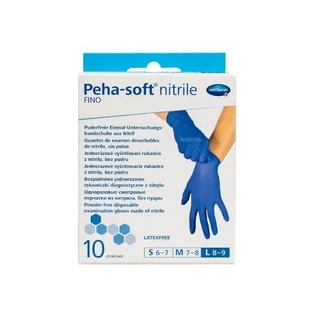 Guantes finos de nitrilo azul, Peha Soft, 10 pzs Talla L, Hartmann