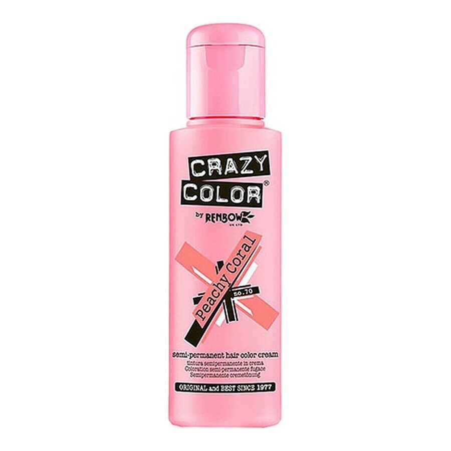Semi-Permanente Kleur Peach Coral Crazy Color Nº 70 (100 ml)