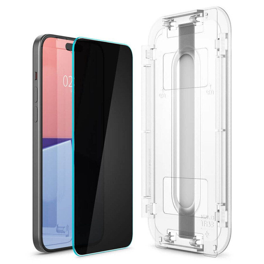 Spigen Glas.tR EZ Fit Privacy gehärtetes Glas für iPhone 15 / 16