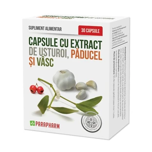 Cápsulas de extracto de ajo con espino blanco y muérdago, 30 cápsulas, Parapharm