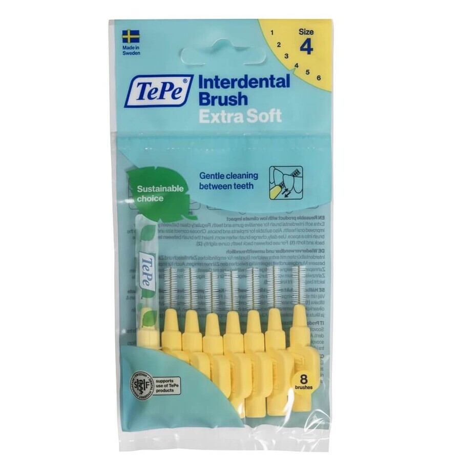 Buy TePe Extra Soft Interdental Space Brushes 0.7mm Bright Yellow, 8 pcs. TePe Extra Soft Interdental Space Brushes 0.7mm Bright Yellow, 8 pcs.