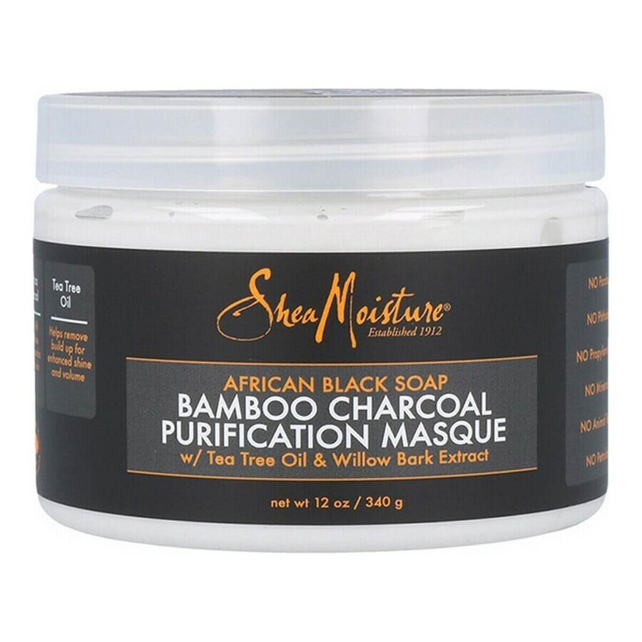 Boutique Masque pour cheveux African Black Soap Bamboo Charcoal Shea Moisture (340 g) Masque pour cheveux African Black Soap Bamboo Charcoal Shea Moisture (340 g)