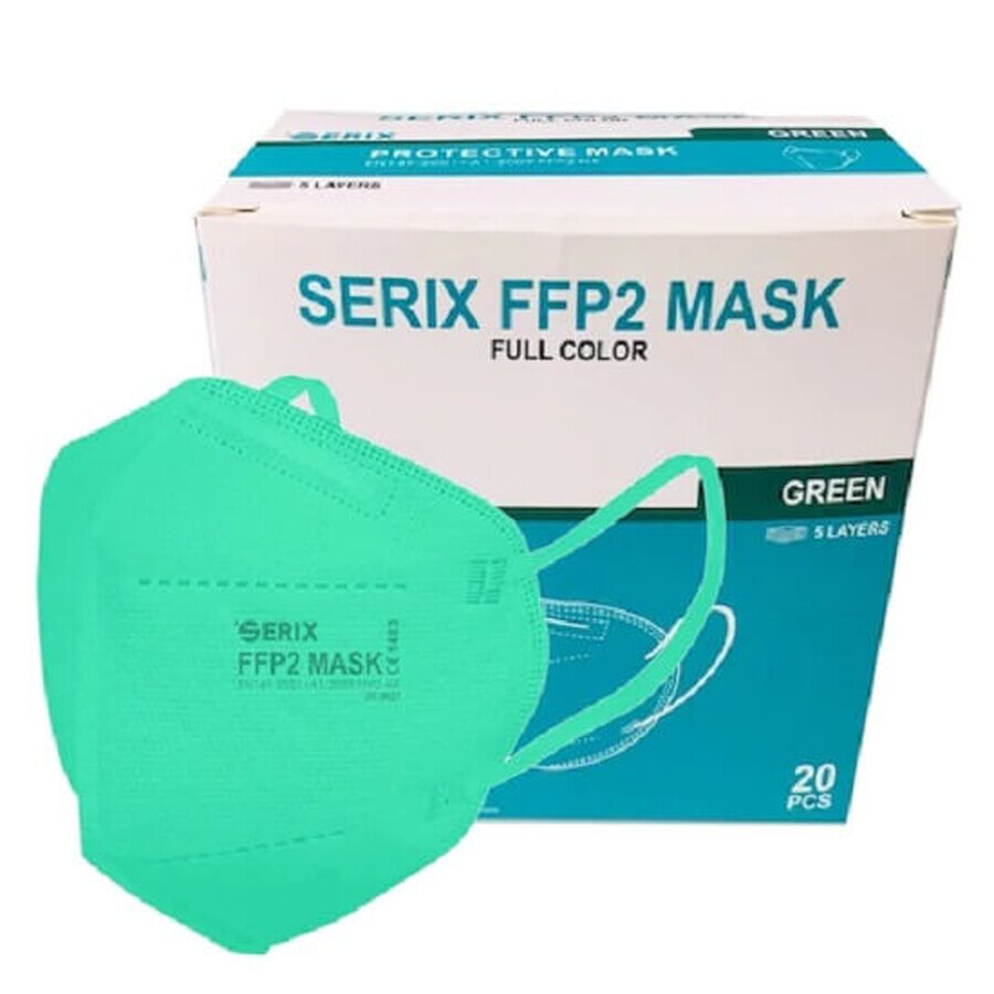 Protective masks FFP2, green, 20 pcs, Serix
