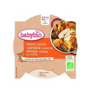 Menu zoete aardappel, wortel en kastanjes, +12, 230g, BabyBio