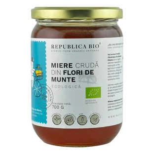 Rauwe honing van bergbloemen Eco, 700 gr, Biologische Republiek