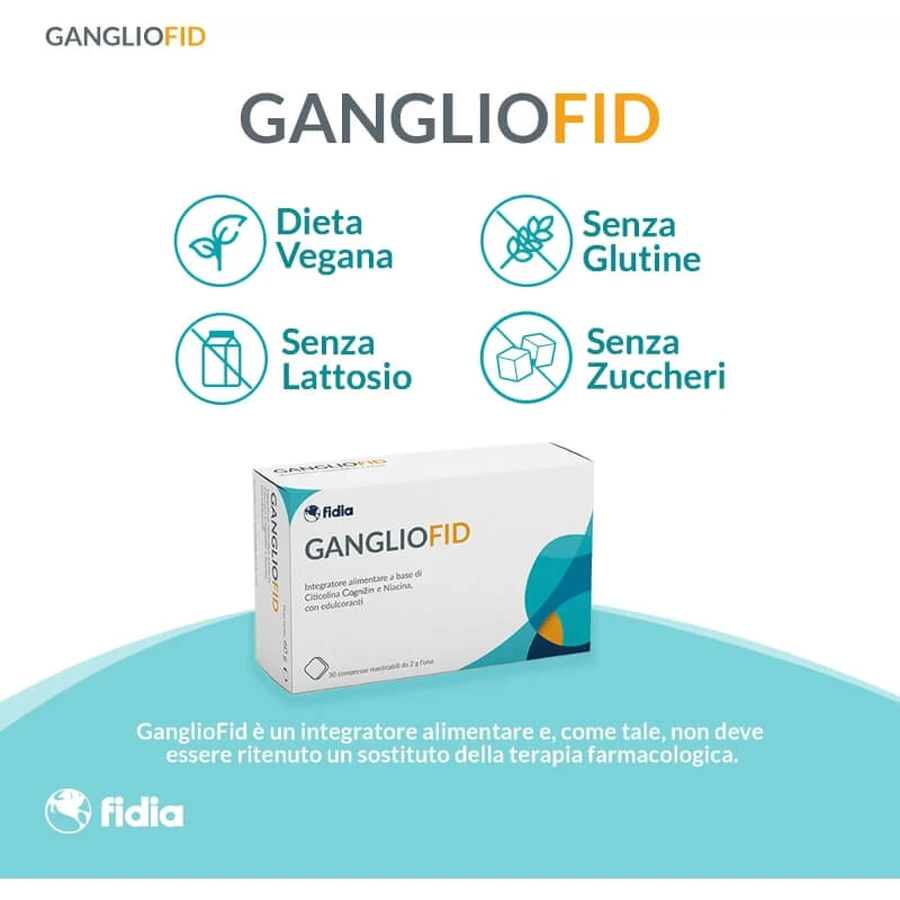 GanglioFid, 30 chewable tablets, Fidia Farmaceutici