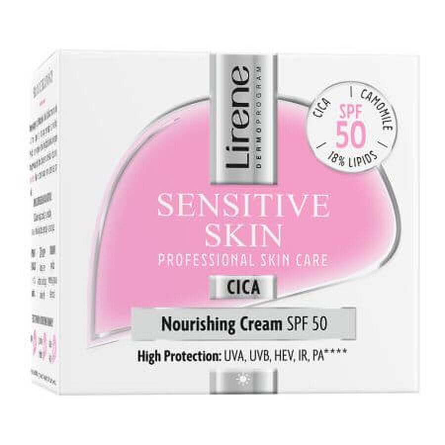 Sensitive Skin Nourishing Face Cream SPF 50, 50 ml, Lirene