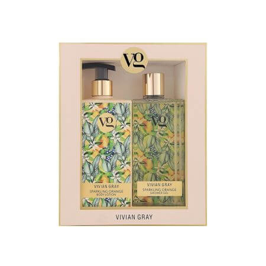 Sparkling Orange shower gel and body lotion set, 2 x 350 ml, Vivian Gray