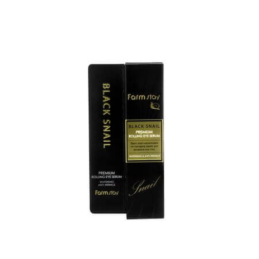 Ser hidratant pentru ochi cu extract de melc negru Black Snail, 25 ml, Farmstay