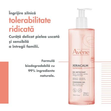 Zachte reinigingsgel voor de gevoelige huid Xeracalm Nutrition, 750 ml, Avene