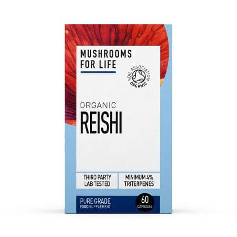 Reishi biologique, 800 mg, 60 gélules, MushroomsForLife