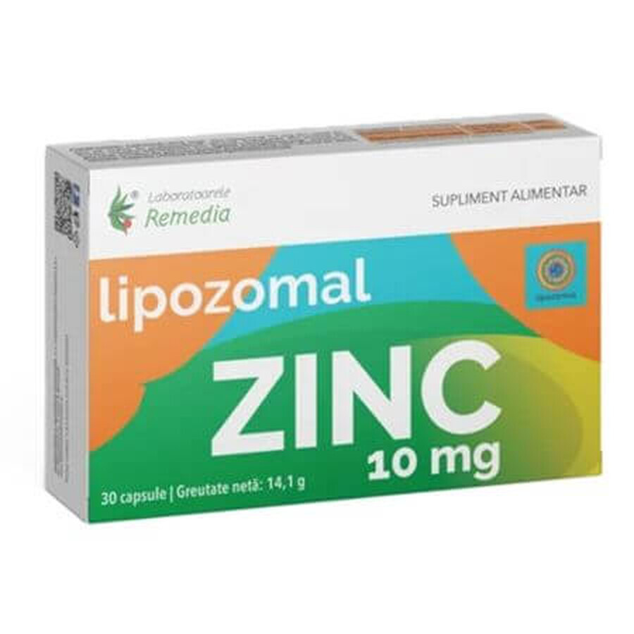 Lipozomal Zinc 10 mg, 30 capsules, Laboratoarele Remedia