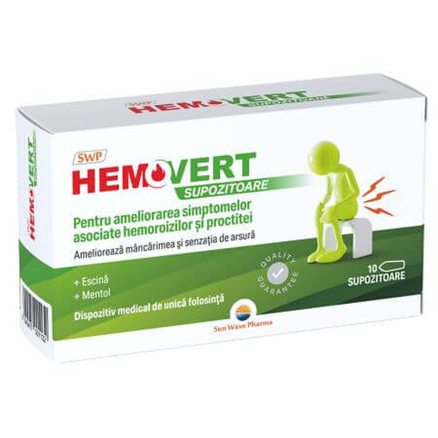 Supozitoare Hemovert, 10 bucati, Sun Wave Pharma