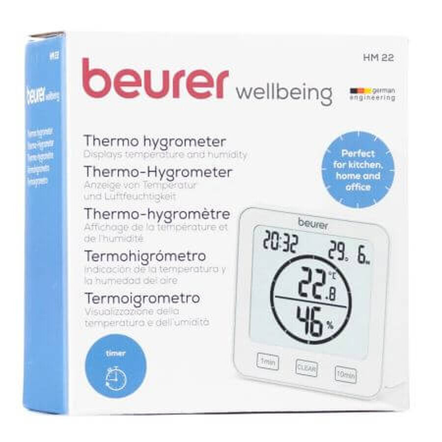Termohigrómetro de ambiente HM 22, 1 pieza, Beurer