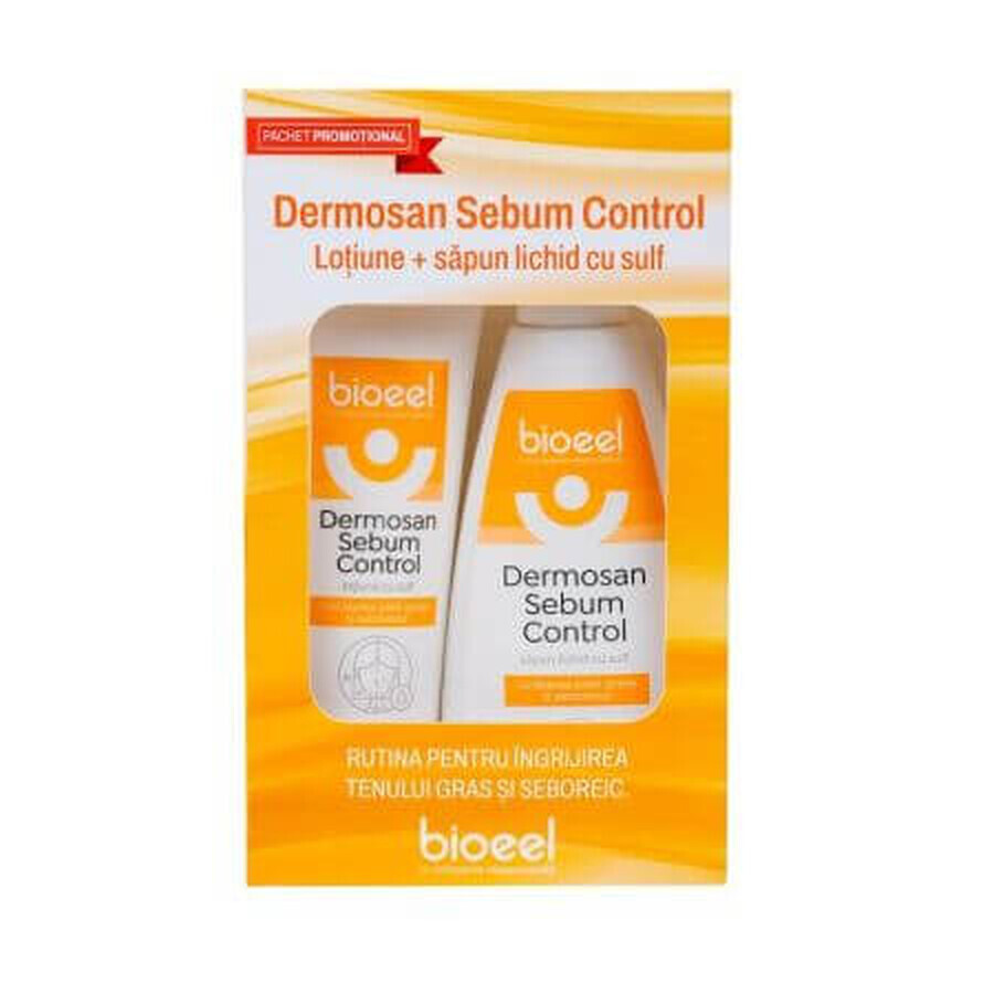 Dermosan Sebum Control Seife und Lotion Paket, 200ml+100ml, Bioeel