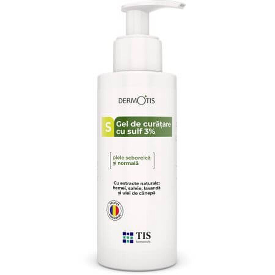 Face and body cleansing gel with sulfur Dermotis, 3%, 300 ml, Tis Farmaceutic