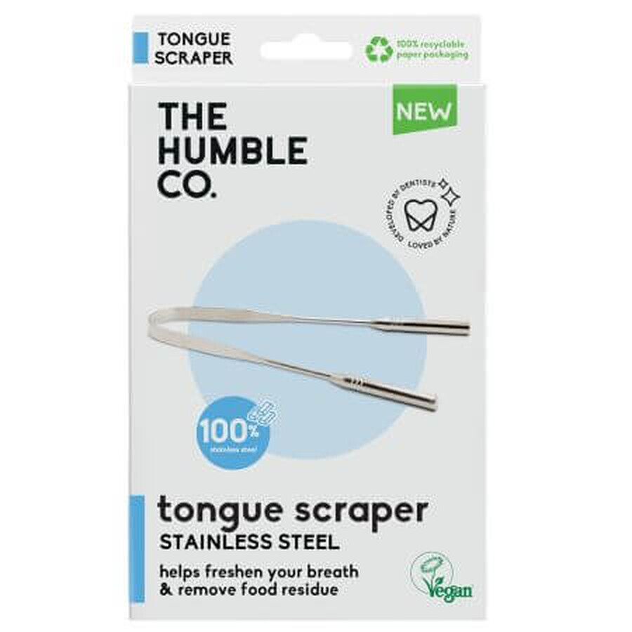Stainless steel tongue cleaner, 1 piece, The Humble Co