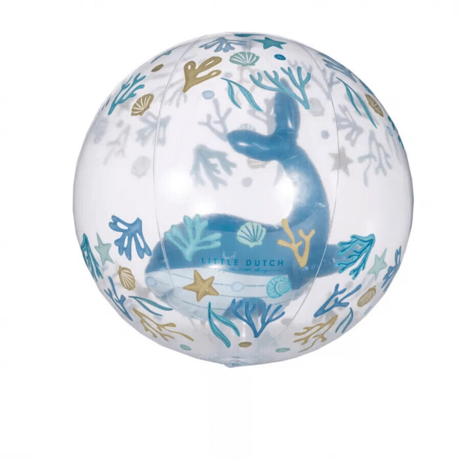 Pallone da spiaggia con figura 3D Ocean Dreams, 2 anni+, Blu, Little Dutch