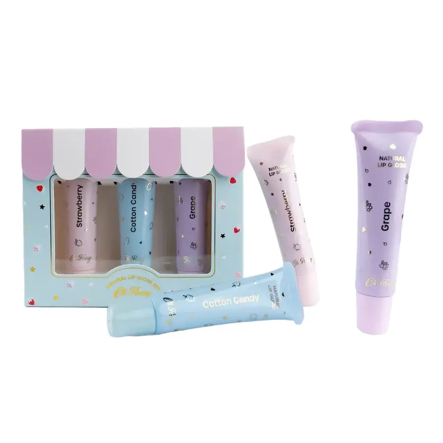 Set of 3 natural lip glosses, 3 x 14 g, Oh Flossy