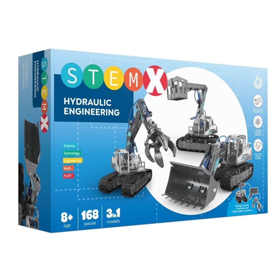 Stemx 3 in 1 Hydraulische Planierraupe Baukasten, ab 8 Jahren, Stemx