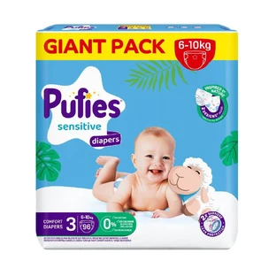 Sensitive Midi luiers, nr. 3, 6-10 kg, 96 stuks, Pufies