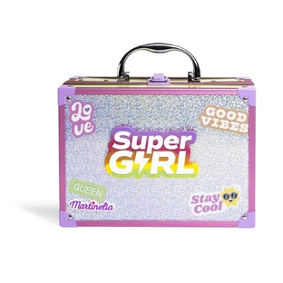 Neceser de maquillaje con espejo led Supergirl, Martinelia