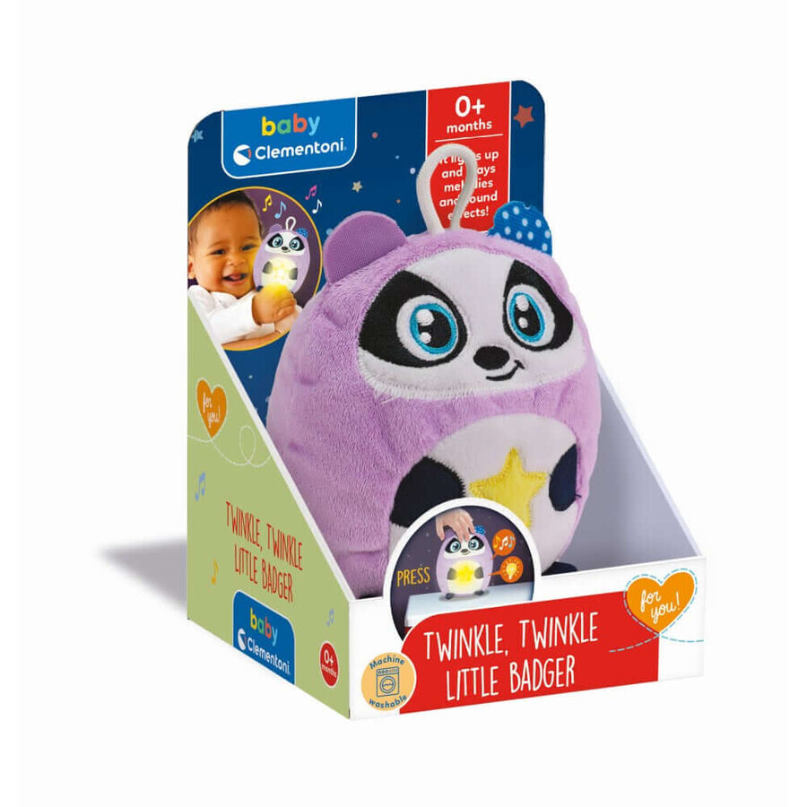 Peluche con luce notturna e suoni Baby, 0 mesi+, Tasso, Clementoni