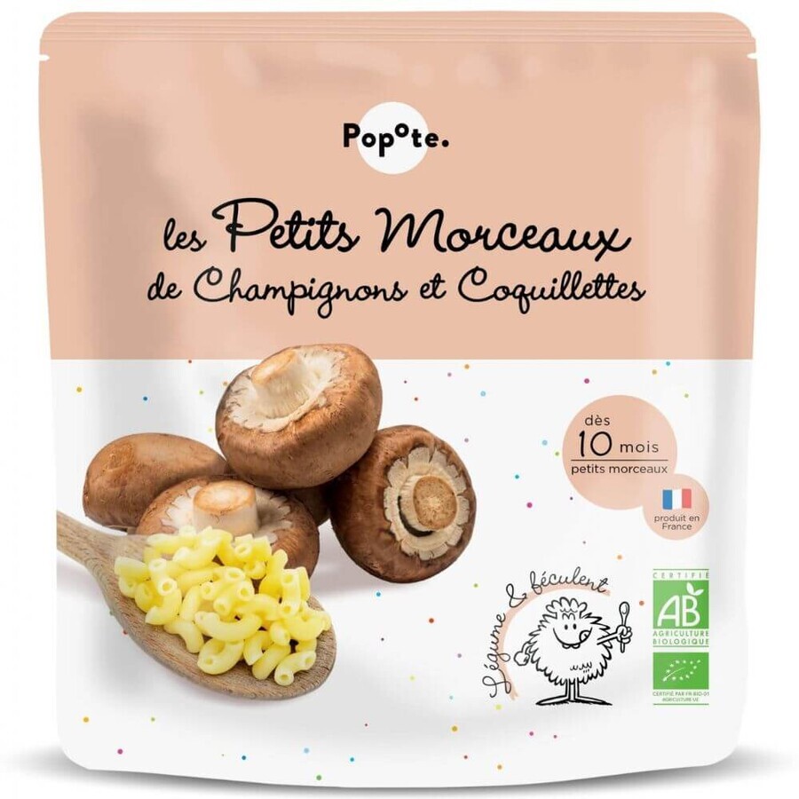 Alimenti biologici a base di funghi e pasta, 10 mesi+, 190 g, Popote