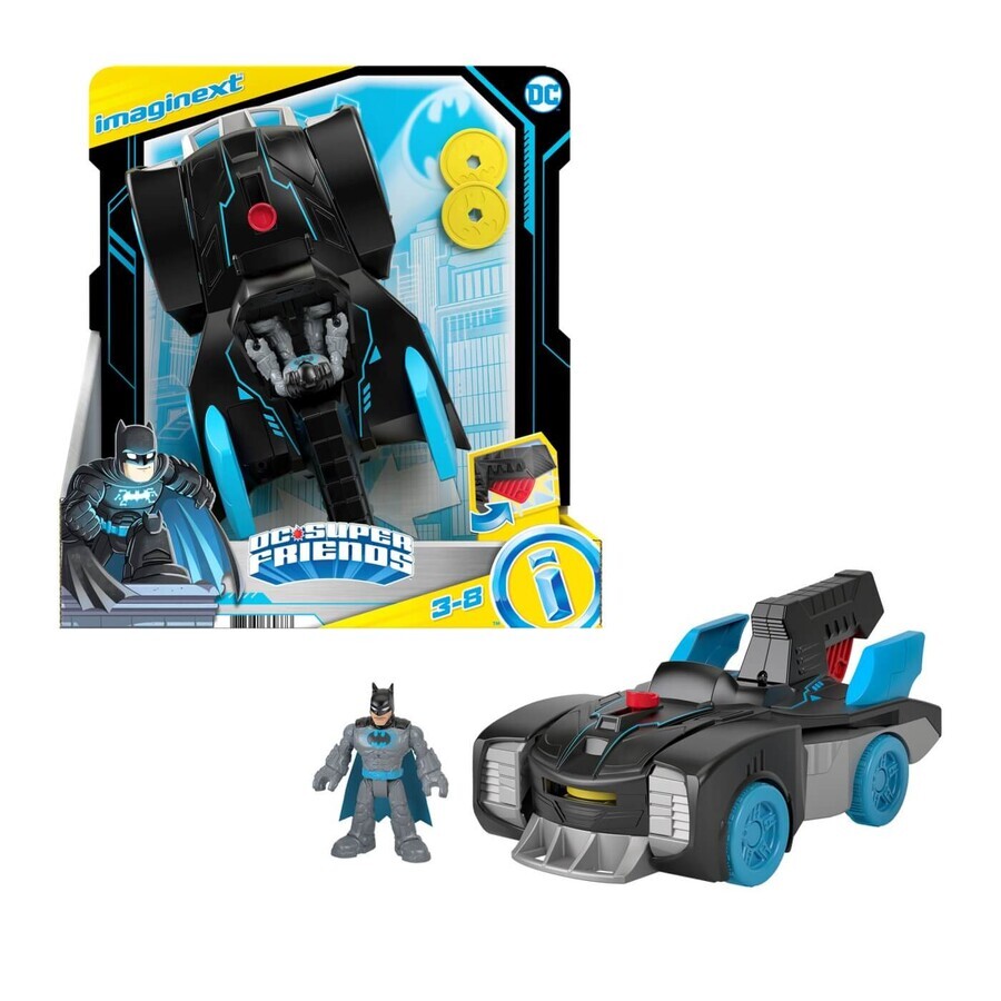 Bat-Tech Batmobil Imaginext DC Super Friends Batmobile Figure Vehicle, 3 years+, Fisher Price